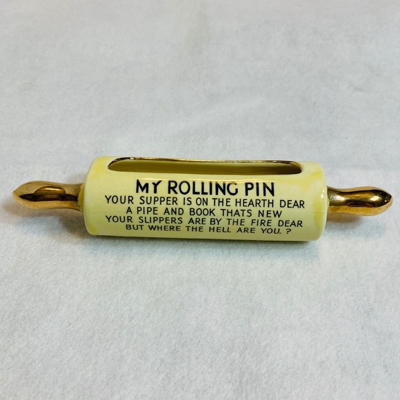 Recipe Holder Other - Ceramic Rolling Pin Recipe or Business Card Holder